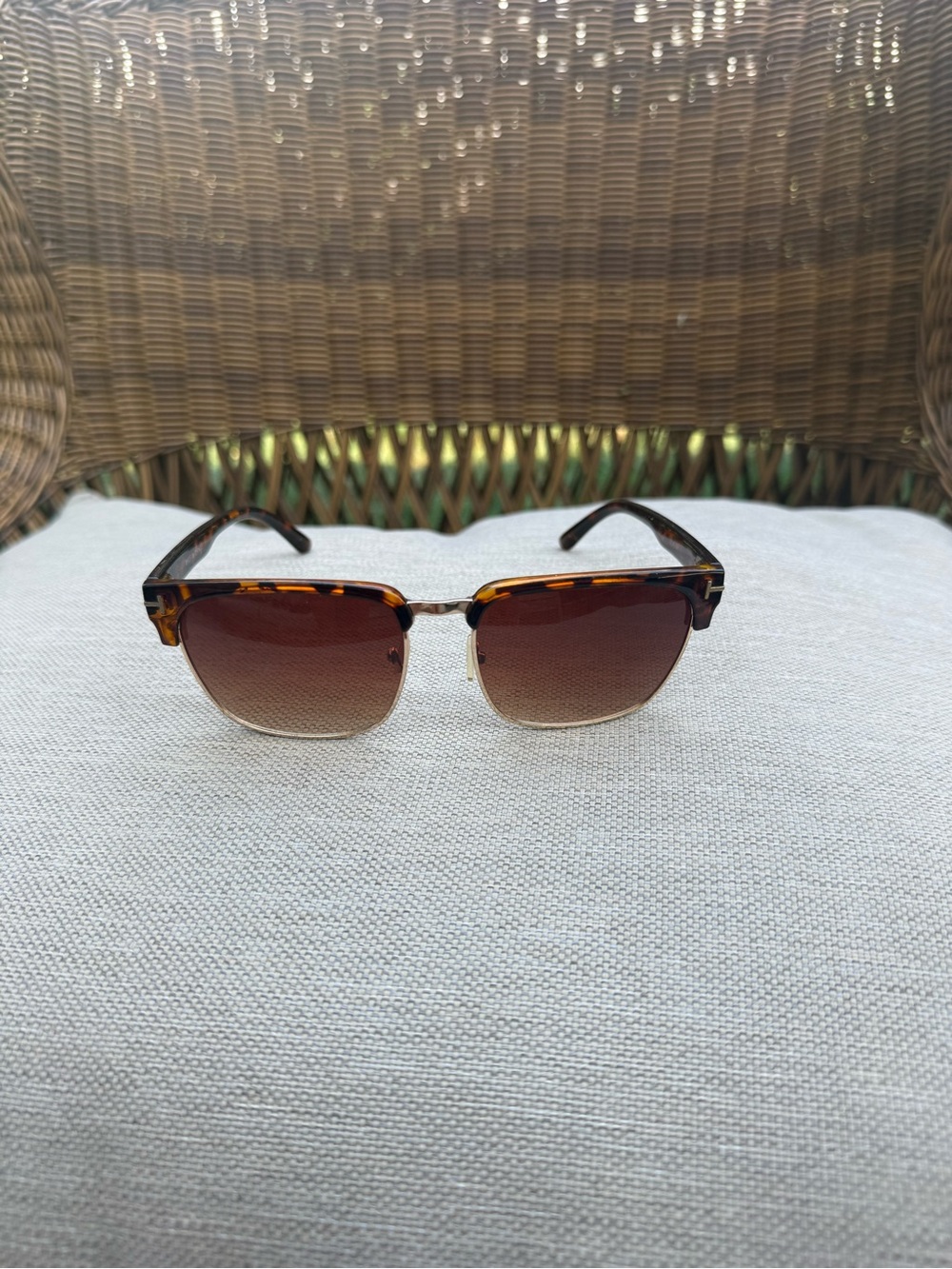 Tom Ford Tortoiseshell Brown Gradient Clubmaster Sunglasses